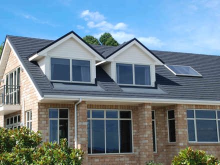 Brick home, with CF Slate, steel roof