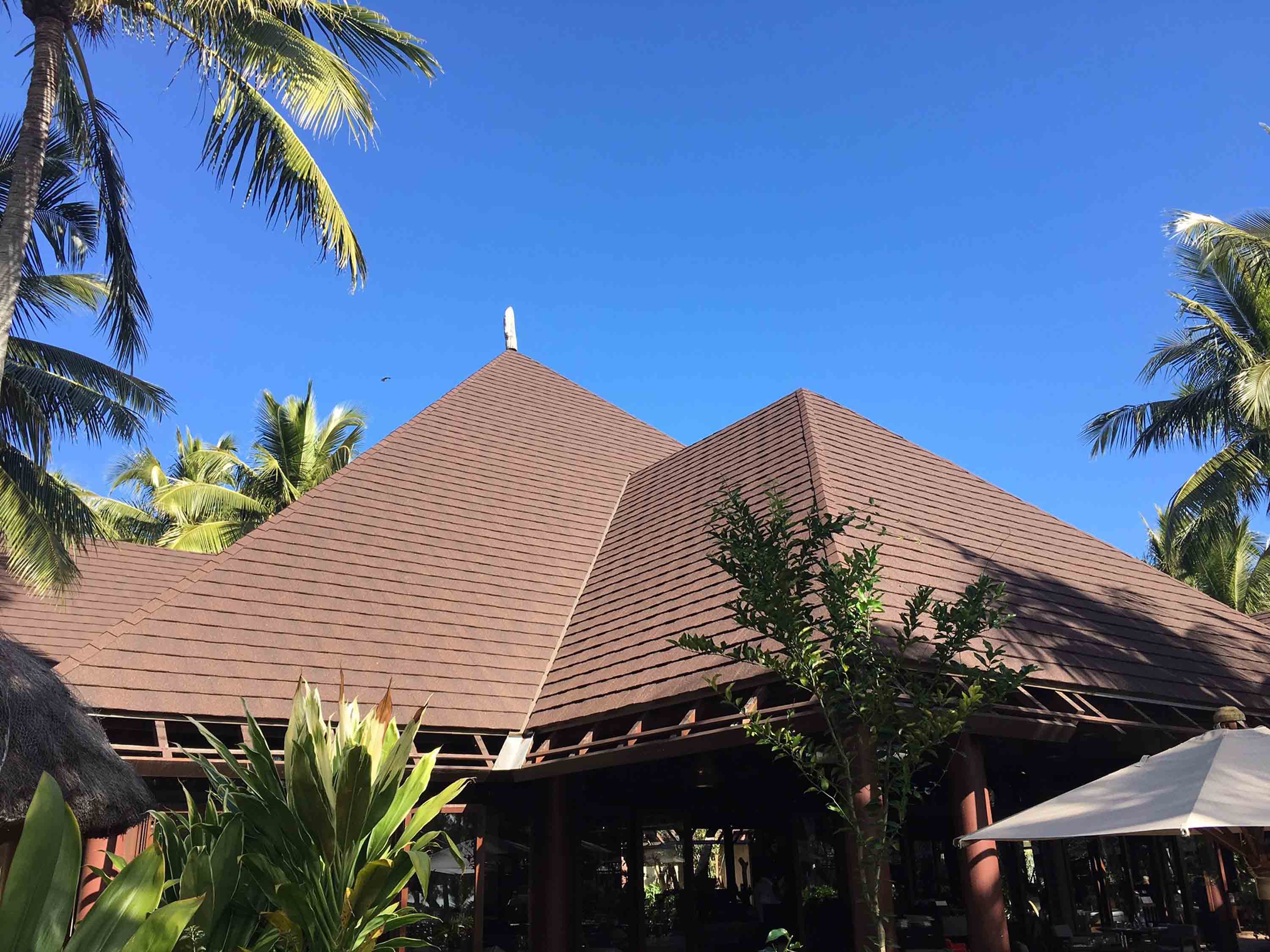 CF Slate, Walnut steel roof with steep pitch for resort